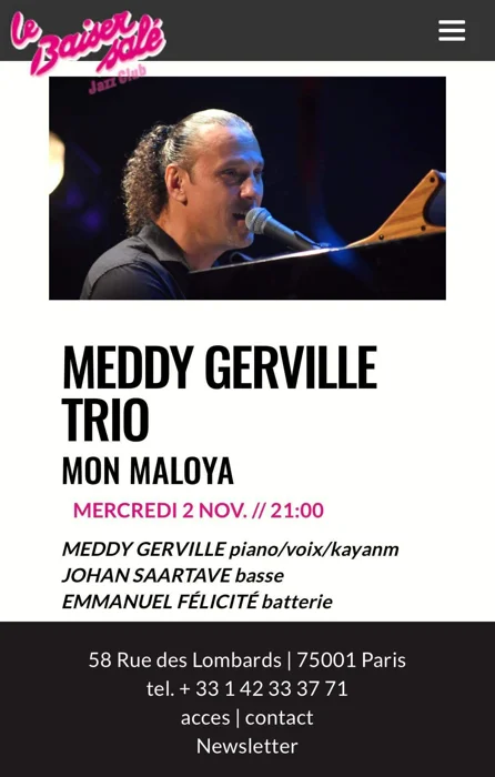 Meddy Gerville au Baiser Salé