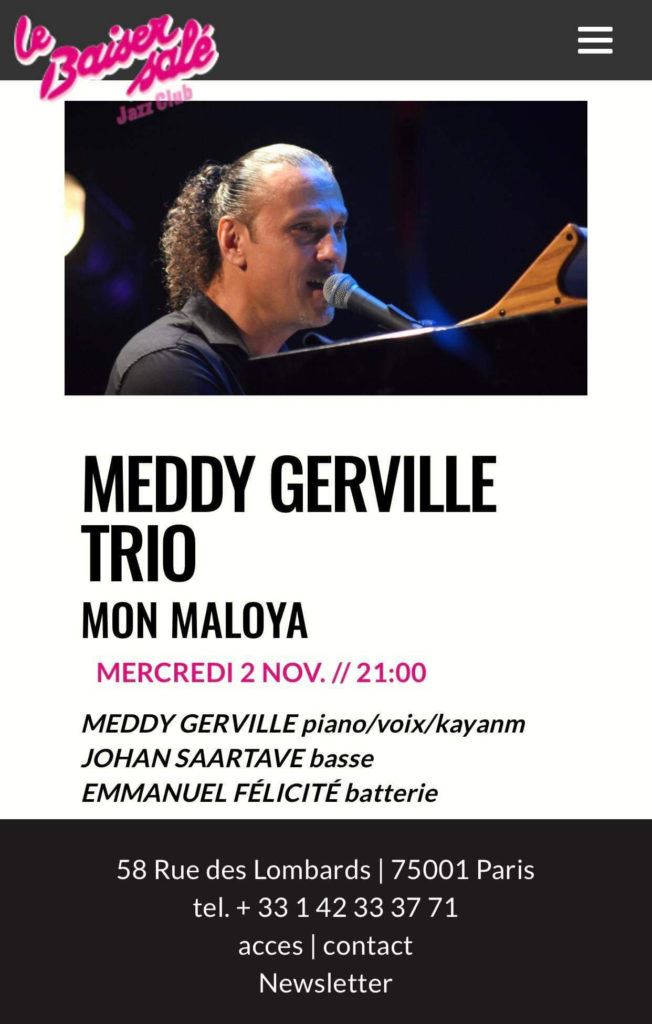 Meddy Gerville at Le Baiser Salé